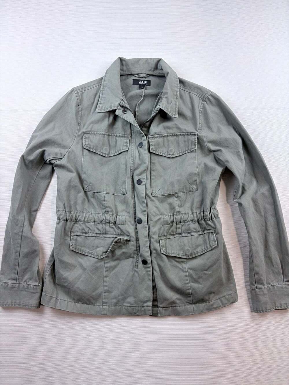 A.n.a Utility Jacket Size M Green Cargo Military Field Cotton